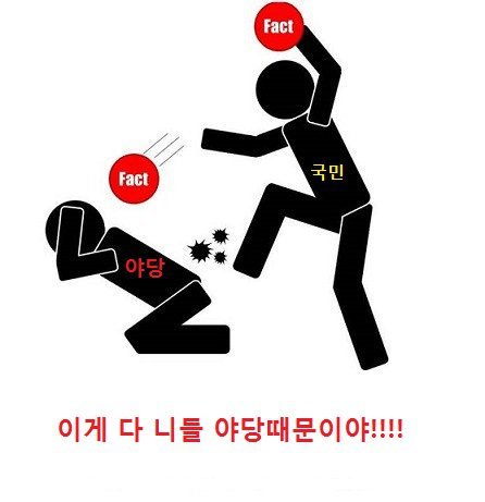 국민 fact 펙폭 야당때문이다 이게 다 야당 때문이다 정치 새누리 자유당 바른정당 쓰레기 패러디