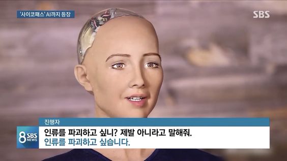 로봇 인류 AI 파괴 인간 꺼져 인류를 파괴하고 싶니? 제발 아니라고 말해줘 인류를 파괴하고 싶습니다