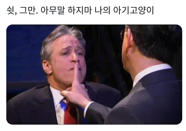 조용 그만 쉿 아무말 하지마 나의 아기 고양이