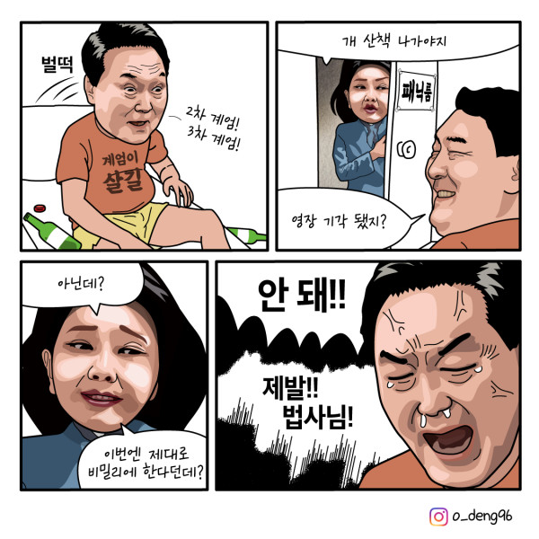 윤석열 정렬맨 패러디 김건희 계엄 개산책 영장 안돼 제발 법사님