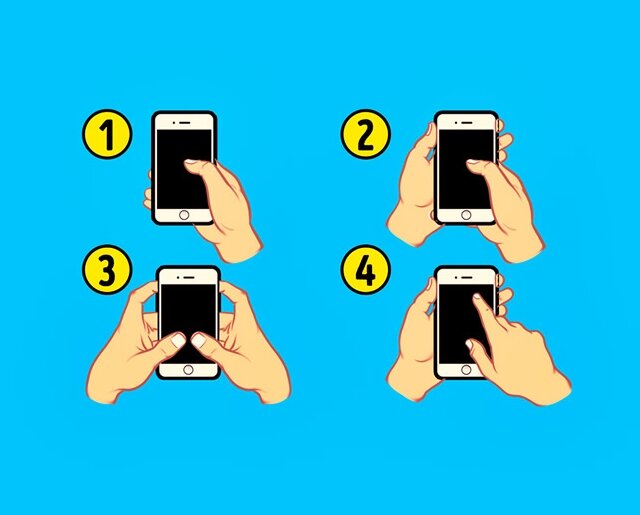 스마트폰 잡는 방법으로 알아보는 심리 테스트